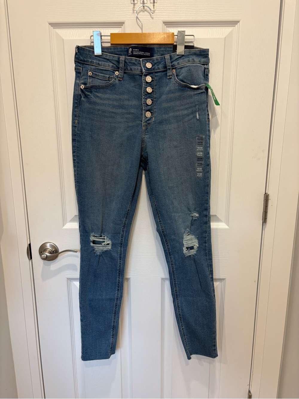 GAP High-Rise Button-Fly Distressed Women’s Jeans - Blue #1151